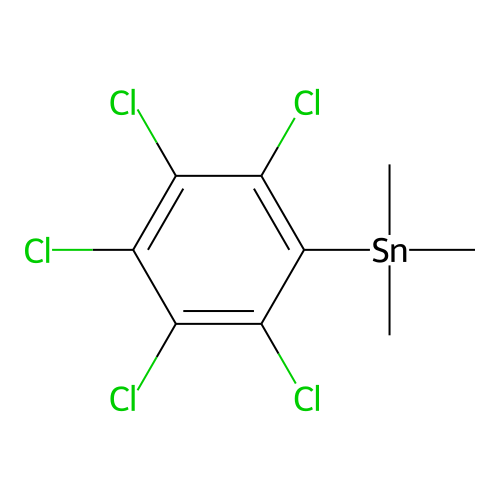 Trimethyl(2,3,4,5,6-pentachlorophenyl)stannane structure