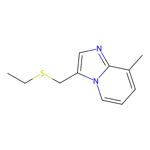 3-Ethylsulfanylmethyl-8-methyl-imidazo[1,2-a]pyridine structure