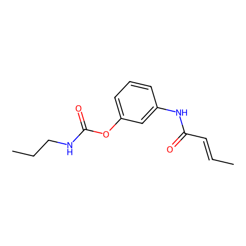 [3-[[(E)-but-2-enoyl]amino]phenyl] N-propylcarbamate structure