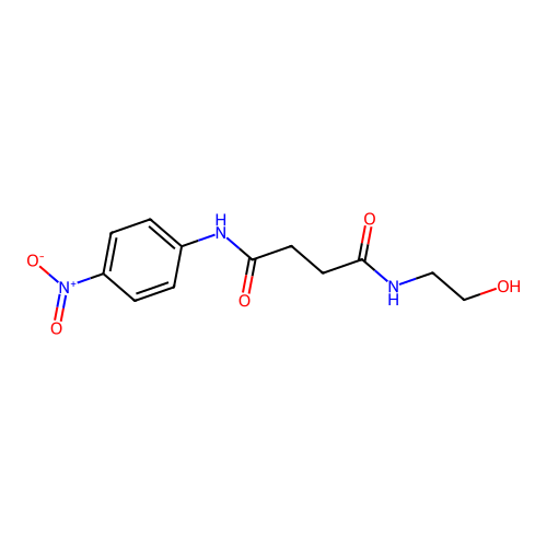 N-(2-hydroxyethyl)-N'-(4-nitrophenyl)butanediamide structure