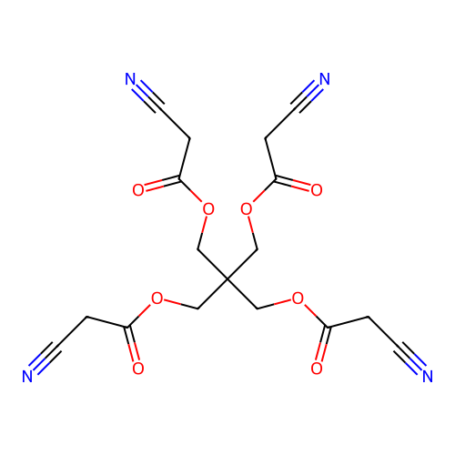 Pentaerythritol tetrakis (cyanoacetate) structure