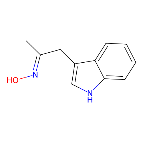 N-[1-(1H-indol-3-yl)propan-2-ylidene]hydroxylamine structure