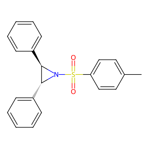 (2R,3R)-1-(4-methylphenyl)sulfonyl-2,3-diphenylaziridine structure