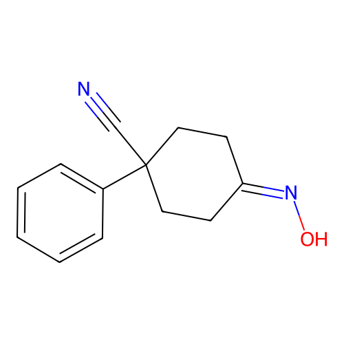 4-(Hydroxyimino)-1-phenylcyclohexanecarbonitrile structure