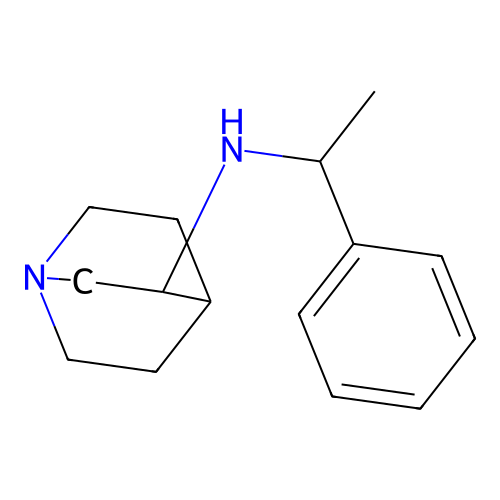 (S)-N-((R)-1-phenylethyl)quinuclidin-3-amine structure
