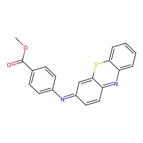 Benzoic acid, 4-(3H-phenothiazin-3-ylideneamino)-, methyl ester structure