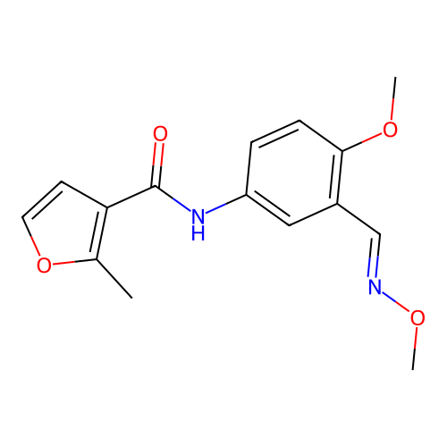 3-Furancarboxamide, N-(4-methoxy-3-((methoxyimino)methyl)phenyl)-2-methyl- structure