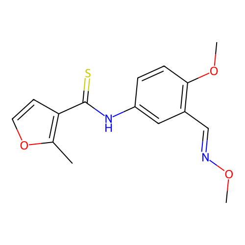 3-Furancarbothioamide, N-(4-methoxy-3-((methoxyimino)methyl)phenyl)-2-methyl- structure