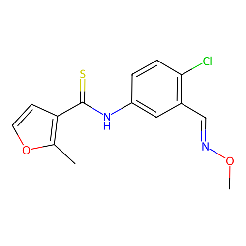 3-Furancarbothioamide, N-(4-chloro-3-((methoxyimino)methyl)phenyl)-2-methyl- structure