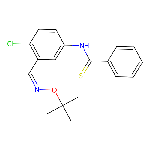 Benzenecarbothioamide, N-(4-chloro-3-(((1,1-dimethylethoxy)imino)methyl)phenyl)- structure