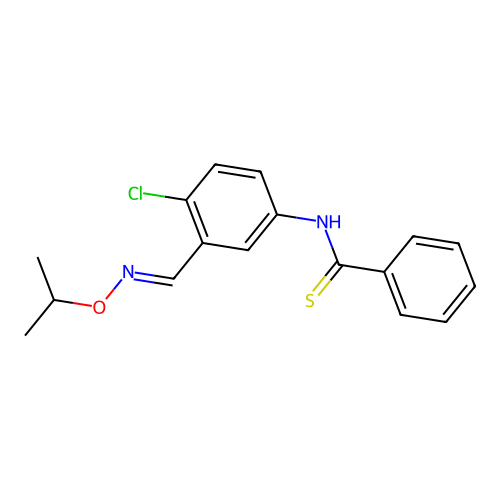 Benzenecarbothioamide, N-(4-chloro-3-(((1-methylethoxy)imino)methyl)phenyl)- structure