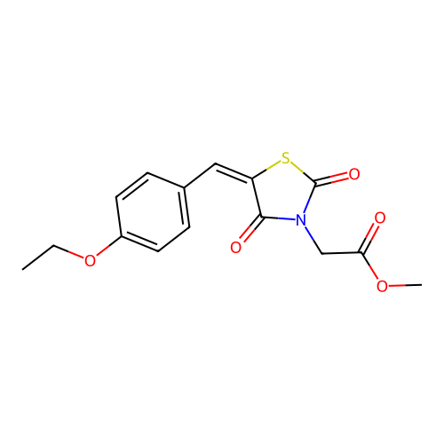 methyl [(5E)-5-(4-ethoxybenzylidene)-2,4-dioxo-1,3-thiazolidin-3-yl]acetate structure