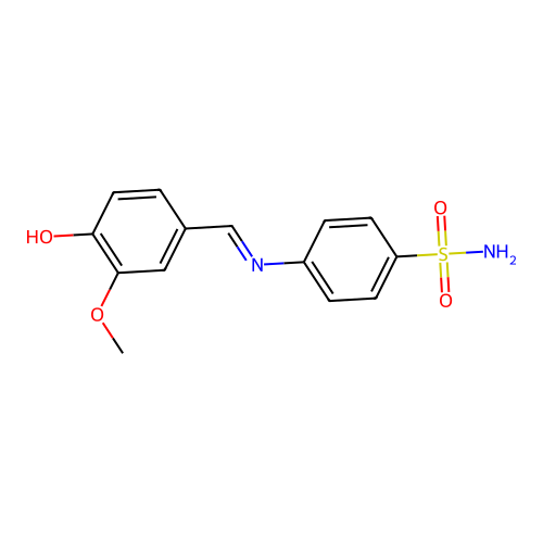 (E)-4-(4-Hydroxy-3-methoxybenzylideneamino)benzenesulfonamide structure
