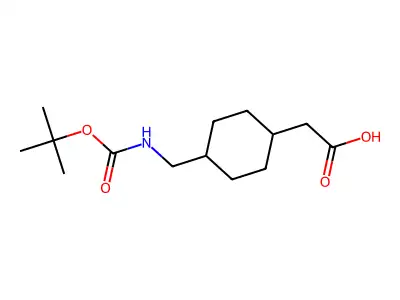 2-((1r,4r)-4-((((Tert-butoxy)carbonyl)amino)methyl)cyclohexyl)acetic acid structure