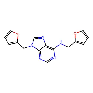 N,9-bis(furan-2-ylmethyl)purin-6-amine structure