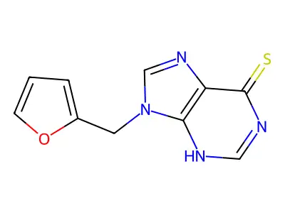 9-(2-furylmethyl)-9H-purine-6-thiol structure