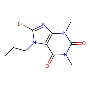8-bromo-1,3-dimethyl-7-propyl-1H-purine-2,6(3H,7H)-dione structure