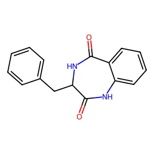 (3R)-3-benzyl-3,4-dihydro-1H-1,4-benzodiazepine-2,5-dione structure