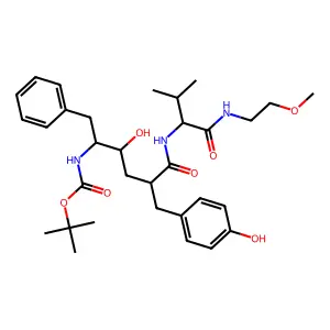 [(1S,2S,4R)-2-Hydroxy-5-[[(S)-2-methyl-1-[[(2-methoxyethyl)amino]carbonyl]propyl]amino]-5-oxo-1-benzyl-4-(4-hydroxybenzyl)pentyl]carbamic acid tert-butyl ester structure