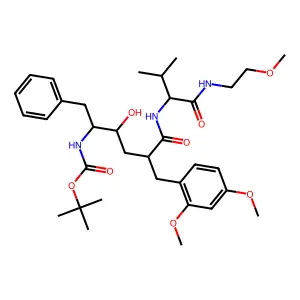2-Oxa-5,8,14-triazapentadecan-15-oic acid, 10-((2,4-dimethoxyphenyl)methyl)-12-hydroxy-7-(1-methylethyl)-6,9-dioxo-13-(phenylmethyl)-, 1,1-dimethylethyl ester, (7S-(7R*,10S*,12R*,13R*))- structure