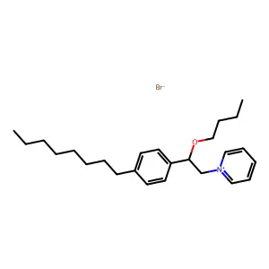Pyridinium, 1-(beta-butoxy-p-octylphenethyl)-, bromide structure