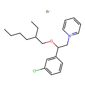 Pyridinium, 1-(m-chloro-beta-((2-ethylhexyl)oxy)phenethyl)-, bromide structure