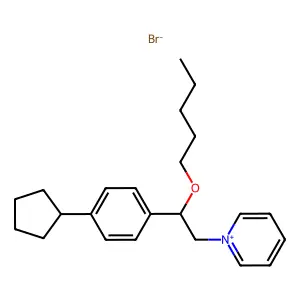 Pyridinium, 1-(p-cyclopentyl-beta-(pentyloxy)phenethyl)-, bromide structure