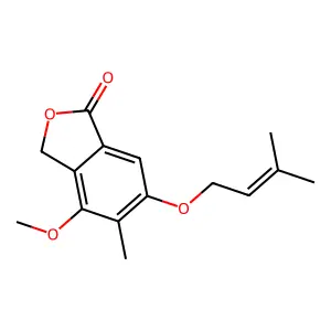 1(3H)-Isobenzofuranone, 4-methoxy-5-methyl-6-((3-methyl-2-butenyl)oxy)- structure