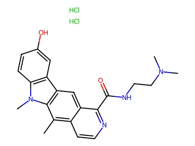 6H-Pyrido[4, 9-hydroxy-5,6-dimethyl-N-[2-(dimethylamino)ethyl]-, dihydrochloride structure