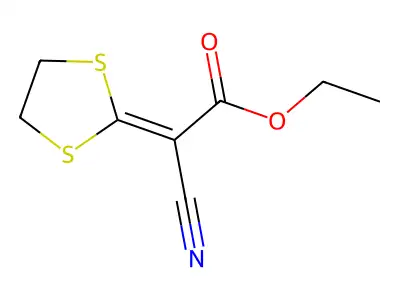 Acetic acid, cyano-1,3-dithiolan-2-ylidene-, ethyl ester structure