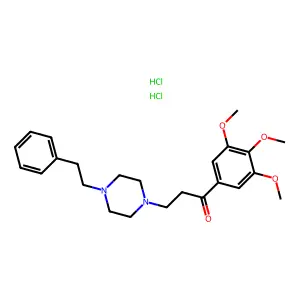 Propiophenone, 3-(4-phenethylpiperazinyl)-3',4',5'-trimethoxy-, dihydrochloride structure