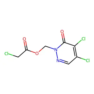 [4,5-dichloro-6-oxo-1(6H)-pyridazinyl]methyl 2-chloroacetate structure