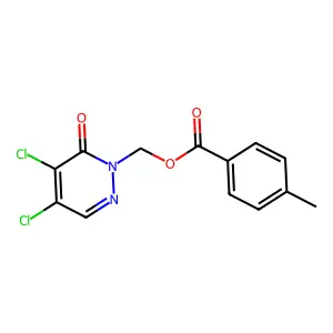 [4,5-dichloro-6-oxo-1(6H)-pyridazinyl]methyl 4-methylbenzenecarboxylate structure