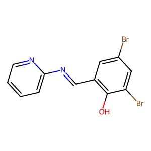 2,4-Dibromo-6-[(2-pyridylimino)methyl]phenol structure