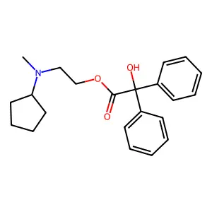 Benzilic acid, 2-(cyclopentylmethylamino)ethyl ester structure