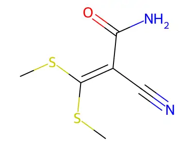 2-Cyano-3,3-bis(methylthio)acrylamide structure