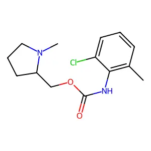 Carbamic acid, (2-chloro-6-methylphenyl)-, (1-methyl-2-pyrrolidinyl)methyl ester structure