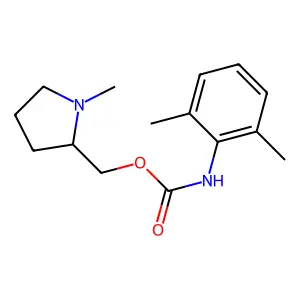 Carbanilic acid, 2,6-dimethyl-, (1-methyl-2-pyrrolidinyl)methyl ester structure
