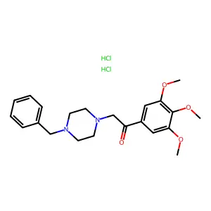 Acetophenone, 1-(4-benzylpiperazinyl)-3',4',5'-trimethoxy-, dihydrochloride structure
