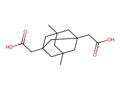 2-[3-(Carboxymethyl)-5,7-dimethyladamantan-1-YL]acetic acid structure