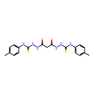 Propanedioic acid, 1,3-bis[2-[[(4-methylphenyl)amino]thioxomethyl]hydrazide] structure