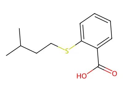 2-[(3-Methylbutyl)thio]benzoic acid structure