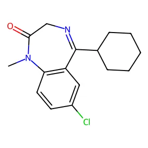 7-Chloro-5-cyclohexyl-1,3-dihydro-1-methyl-2H-1,4-benzodiazepin-2-one structure