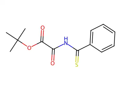 Acetic acid, oxo((phenylthioxomethyl)amino)-, 1,1-dimethylethyl ester structure