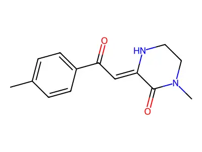 1-Methyl-3-[2-(4-methylphenyl)-2-oxoethylidene]piperazin-2-one structure