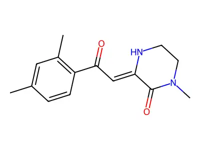 3-(2-(2,4-Dimethylphenyl)-2-oxoethylidene)-1-methyl-2-piperazinone structure