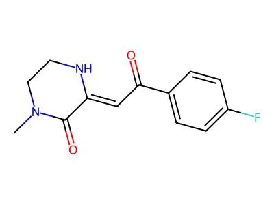 3-[2-(4-Fluorophenyl)-2-oxoethylidene]-1-methylpiperazin-2-one structure