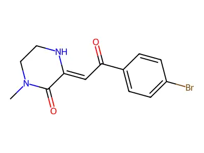 3-[2-(4-Bromophenyl)-2-oxoethylidene]-1-methylpiperazin-2-one structure