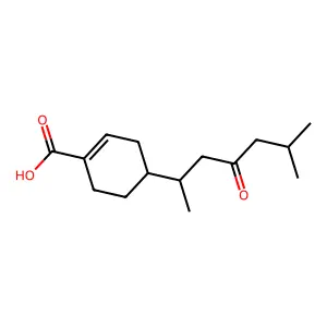 1-Cyclohexene-1-carboxylic acid, 4-(1,5-dimethyl-3-oxohexyl)- structure