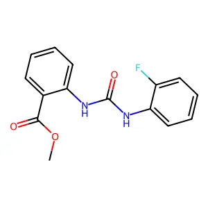 Methyl 2-{[(2-fluoroanilino)carbonyl]amino}benzoate structure